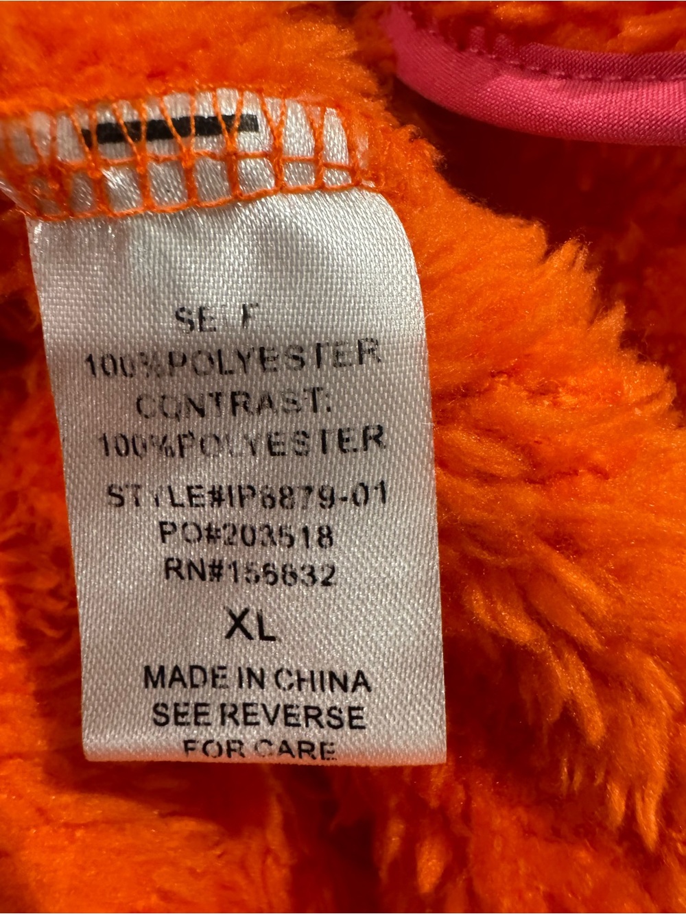 BiBi Orange and Pink Sherpa Pullover - Picture 4 of 5